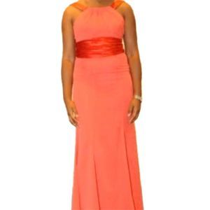 David’s Bridal Bridesmaid Coral Reef Gown Size 6